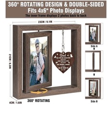 Memorial Gifts for Loss of Father,Rotating Wooden Picture Frame, Sympathy Gif…