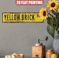 New 16 x 4 YELLOW BRICK ROAD Metal Sign WIZARD OF OZ Street TIN Wall Hanging