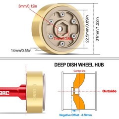 OGRC 1.0 Beadlock Wheels 32g RC Solid Wheel Rims with Brass Clamp Rings for A…