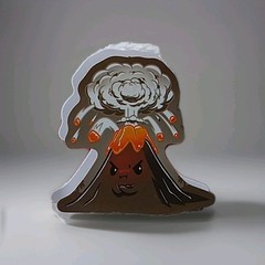 Mad Exploding Volcano Sticker