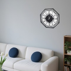Modern Wall Clock Decorative Wall Mounted Clocks Decoration for Home w/ Hooks