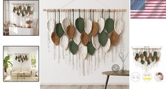 Versatile Bohemian Decor – Large Handcrafted Macrame Wall Art 39»W x 29.5»L