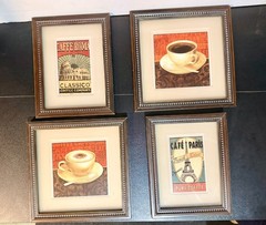 Kirkland’s Café Paris & Caffè Roma Coffee Wall Art (Set 4) Framed Prints Glass
