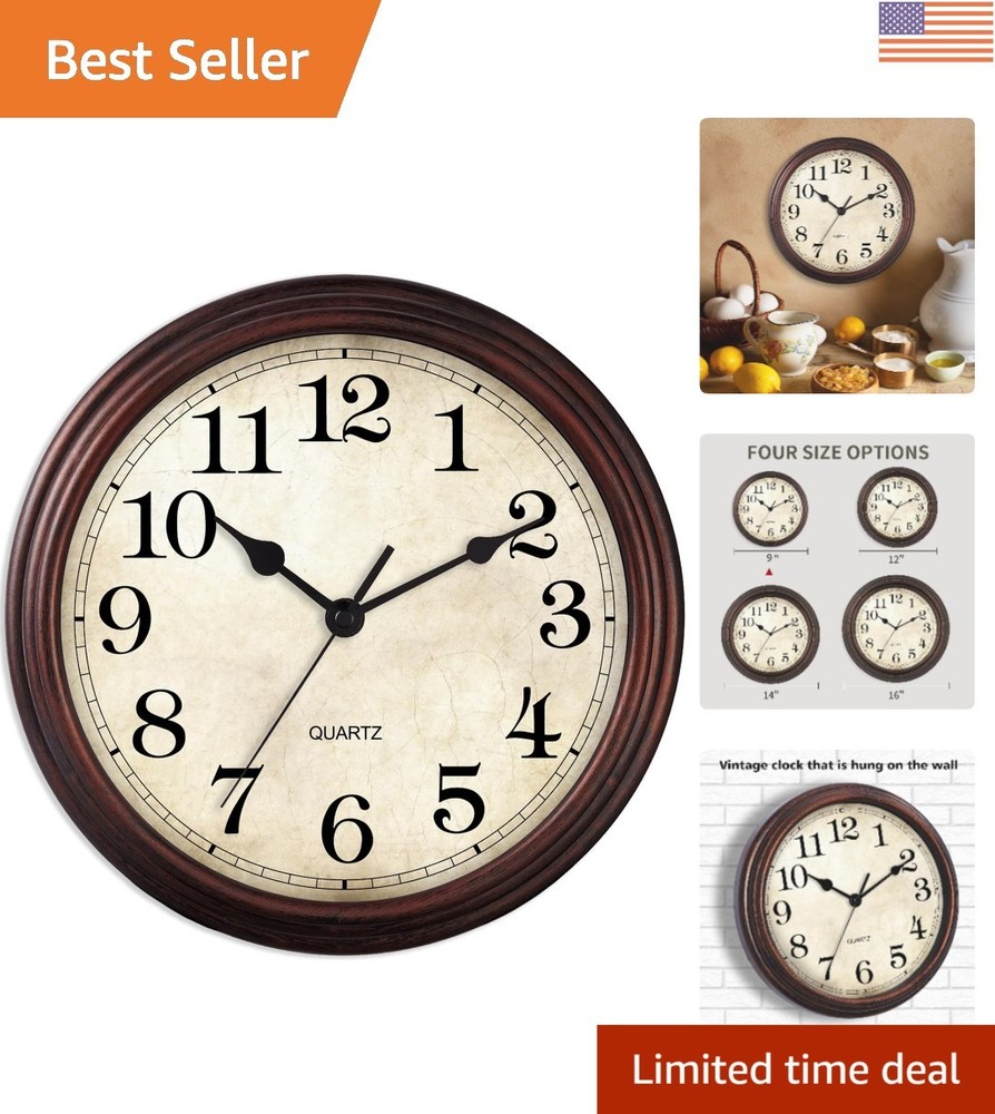 Decorative 9-Inch Silent Clock – Ideal for Living Room, Bedrooms, and Kitchens