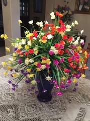 12 Bundles Outdoor Artificial Fake Flowers UV Resistant Various Colors lifelike