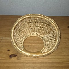 Vintage Wicker Wall Pocket Basket Set Rattan Boho Hanging Planter Decor 2 Pc