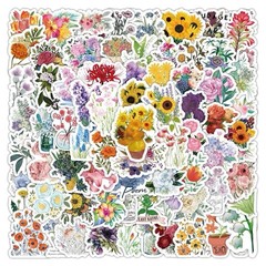 50PCS Cute Floral Flower Stickers Aesthetic Waterproof Vinyl Decal