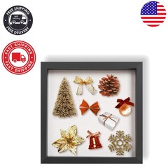 Multipurpose 10×10 Black Shadow Box with Glass Front for Cherished Memories