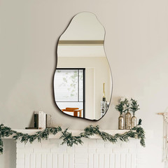 Irregular Asymmetrical Wall Mirror for Living Room Bathroom Entryway, Modern Dec