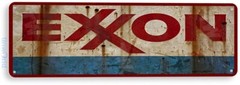 Exxon Gas Oil Sign, Station, Garage, Auto Shop, Retro Rustic Tin Sign A359