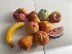 Ceramic Glazed Fruits Vintage Made In Italy- Multiple Styles Lot of 10