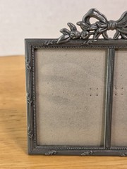 Vintage Double Wallet Size «Russ» Ornate Frame, Pic Opening 2 1/8″x 3″