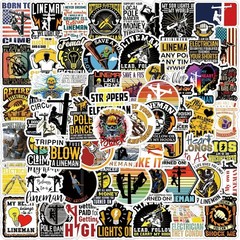 Lineman Stickers 62pcs Electrician Cool Decals Pack Aesthetic Waterproof Viny