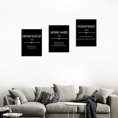 Inspirational Canvas Wall Art, Motivational Office Wall Decor, 3 Pieces Black…