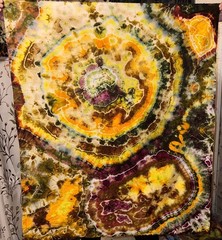36×42in Quality Handmade Tie Dye Psychadelic Geodic Design Wall Art Tapestry.