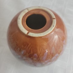 Decorative Ceramic Orb sphere ball drip glaze blue white rusty brown multi-layer