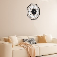 Modern Wall Clock Decorative Wall Mounted Clocks Decoration for Home w/ Hooks