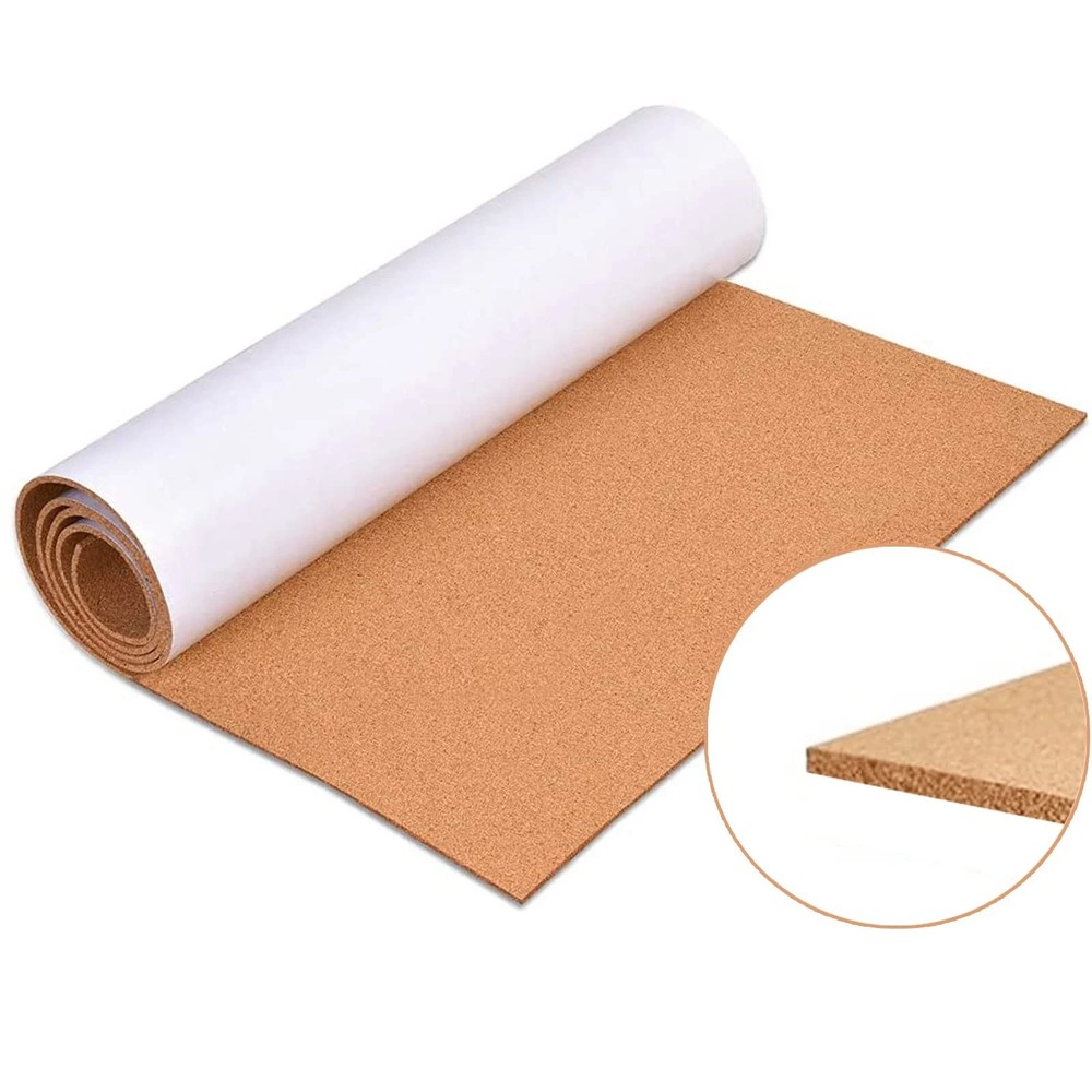 Self-Adhesive Cork Board Roll 47×16 inch 1/8 Thick Bulletin Board Sheet