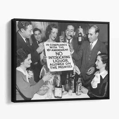 End of Prohibition – No Liquor on Premises Funny Beer Bar Canvas Wall Art Print