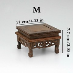 Square Wooden Pedestal Vase Pot Statue Stand Collection Display Base Vintage Art