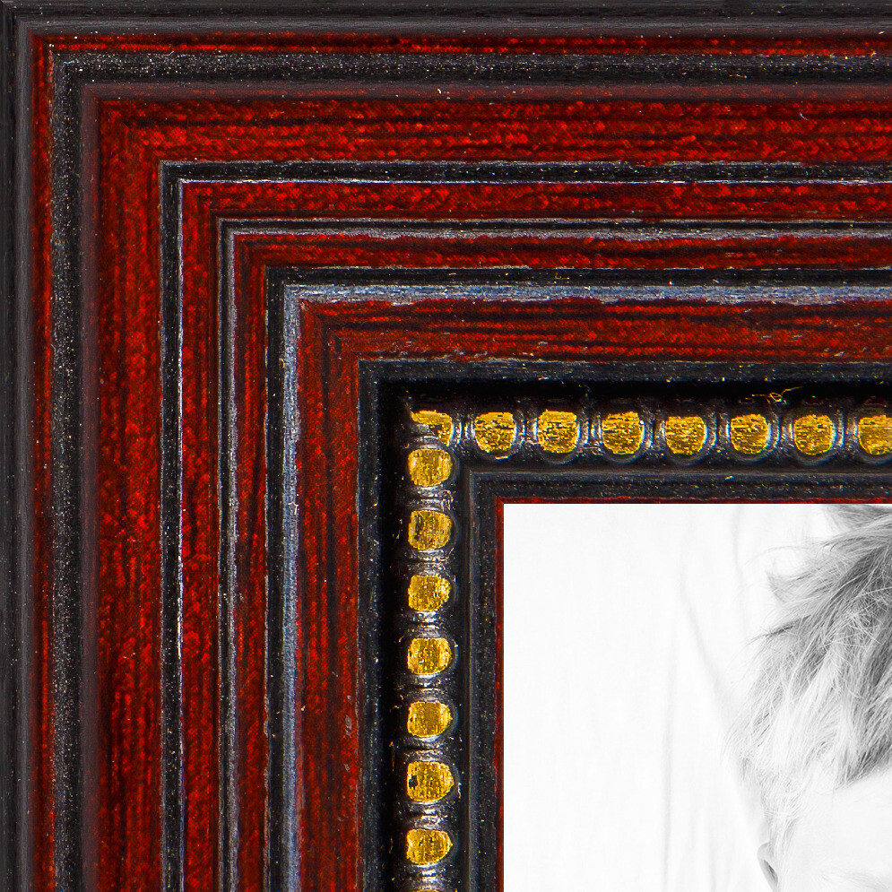 ArtToFrames 1″ Custom Poster Frame Red Cherry with Beads Wood 4316 Large