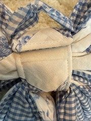 Oversized Quilted Patchwork Blue White Gingham Bow