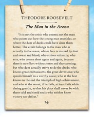 Theodore Roosevelt – The Man In The Arena – 11×14 Unframed Typography Book Page
