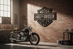 Harley Davidson Metal Wall Art – Biker Gift and Garage Wall Decor