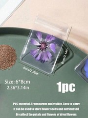PVC Seed Storage Bag 6x8cm Transparent For Flower Seeds And Dried Flowers