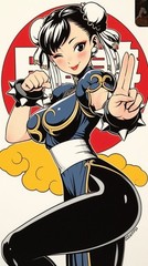 STREET FIGHTER 2 X CHUN LI X VYNIL DIE-CUT HIGH-GLOSS X 3X2 STICKER