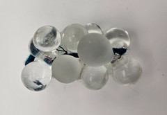 Vintage Clear & Satin White Glass Grape Clusters Bunches Glass Leaves (5)
