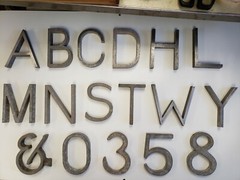 Metal Letters and Numbers 4 inch long Straight Font price per letter*