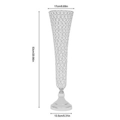 2 Pc Modern Crystal Trumpet Flower Silver Stand Crystal Vase For Wedding Decor