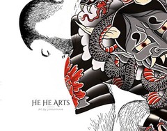 Original Gay Nude Print | Japanese-Inspired Inked Hunk | Homoerotic Wall Art l