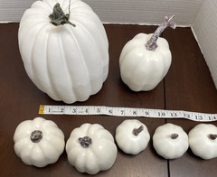 Artificial Pumpkins Assorted Sizes Rustic Harvest White Fall Decor Halloween