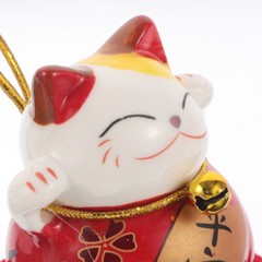 5PCS Innovative Fortune Cat Ornament Mini Ceramic Auspicious Cat Art Crafts