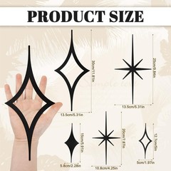 5 Pieces Mid Century Wall Decor Black Metal Vintage Starburst Retro Decor Mcm…
