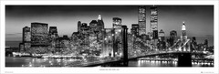 New York City Panoramic Poster 21″x62″ Manhattan Twin Towers Brooklyn Bridge New