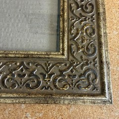 VTG Gold Brown Ornate Wood Picture Frame 15 x 13 Traditional Scroll Detail