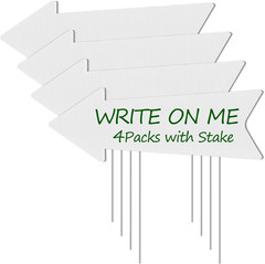 Customizable Directional Arrow Signs with Stakes – 4 Pack, 17×6 Inches