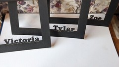 Black Wood Photo Picture Frame and Personalized Photo Picture Mat