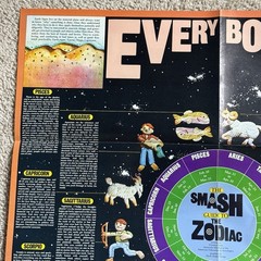 Vintage 70’s Smash Magazine zodiac astrology double sided poster 1974 21.25x22in