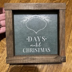 Clairmont & Co Framed Wall Art Rustic Wood 6.5×6.5 In Mississippi USA Xmas Chalk