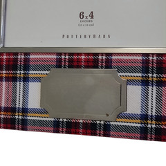 Pottery Barn Plaid Picture Frame 6×4 Inches Engravable READ