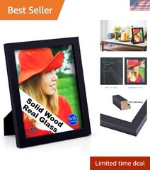Sophisticated 8×10 Photo Frame – Natural Wood with High-Quality Glass Finish