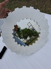 Selenite Gemstone Inlay Mirror – Handmade Natural Stone Wall Mirror Living Room