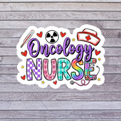 Nurse Sticker Vinyl Decal Oncology Nurse Rainbow Medical Awareness Gift