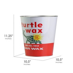Turtle Wax Metal Waste Basket 2.25 Gallon Garage Trash Can Man Cave Decor