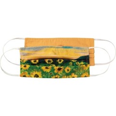 NEW!~Reversible Cotton Face Two Ply Pleated Mask~Sunflower Field