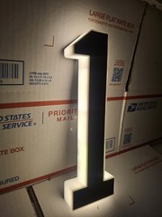 9 Inch Solar Lighted House Numbers for Outside, Light Up LED NUMBER 1 ONE